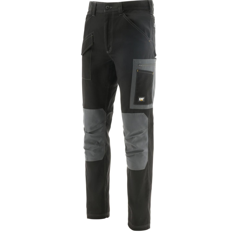 Pantalon de travail cargo Essentials Cargo noir gris robuste pour hommes - Workwear CAT