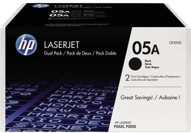 Pack double cartouche HP Original 05A Noir 2 x 2 300 pages (CE505D)