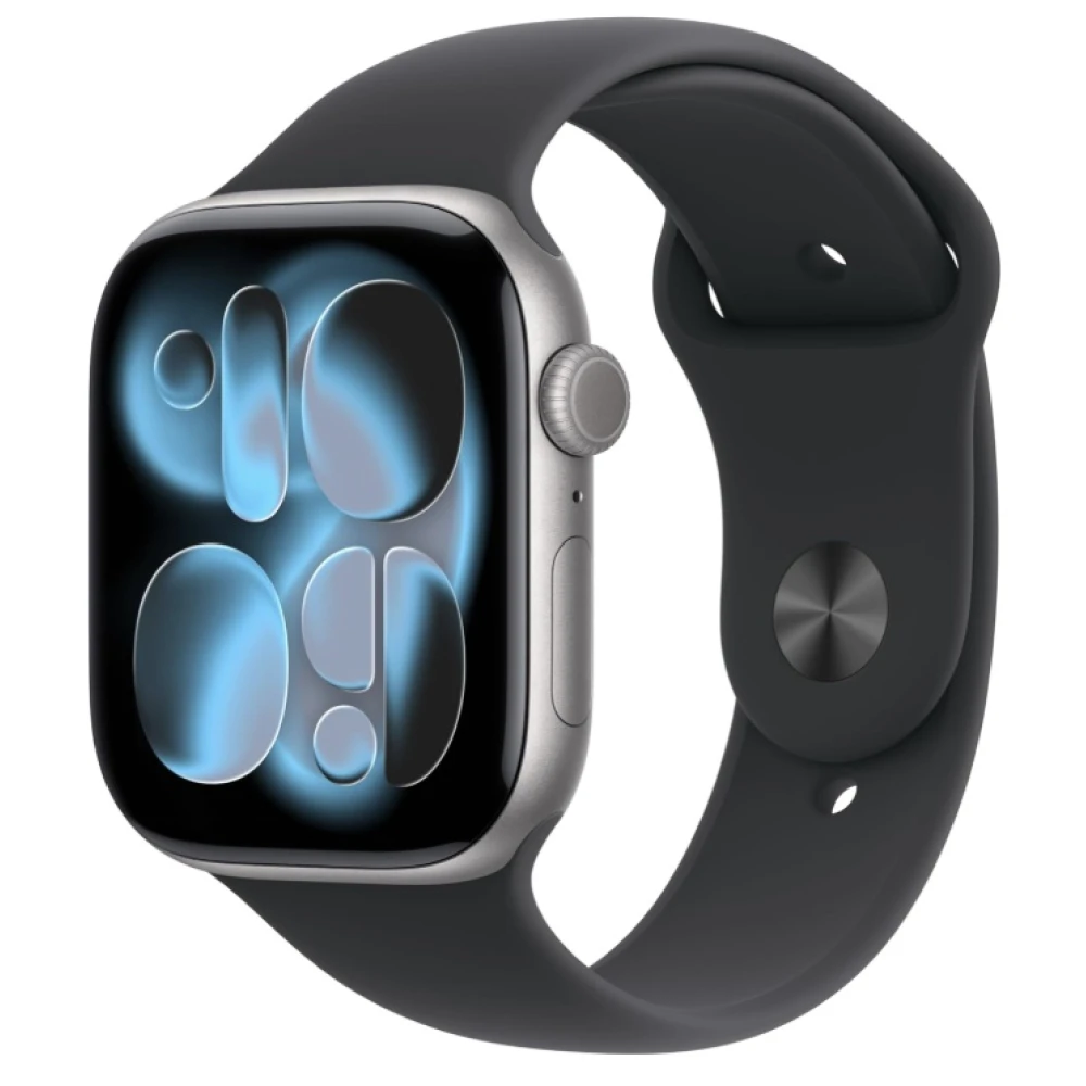 Apple Watch Series 11 Aluminium (GPS + Cellular) 46 mm Gris spatial Bande Sport Noir M/L