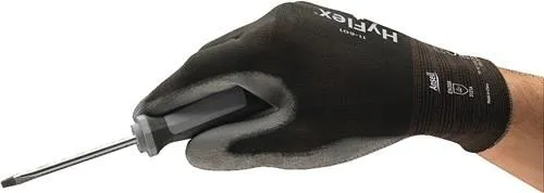 Gants Ansell HyFlex 11-601 taille 7 noir/gris EN 388 catégorie II PSA Nylon m. PU