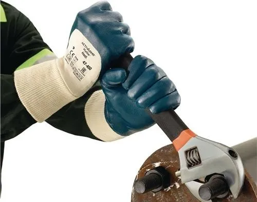 Gants Ansell ActivArmr Hylite 47-400 Gr.9 blanc/bleu EN 388 Cat. II EPI