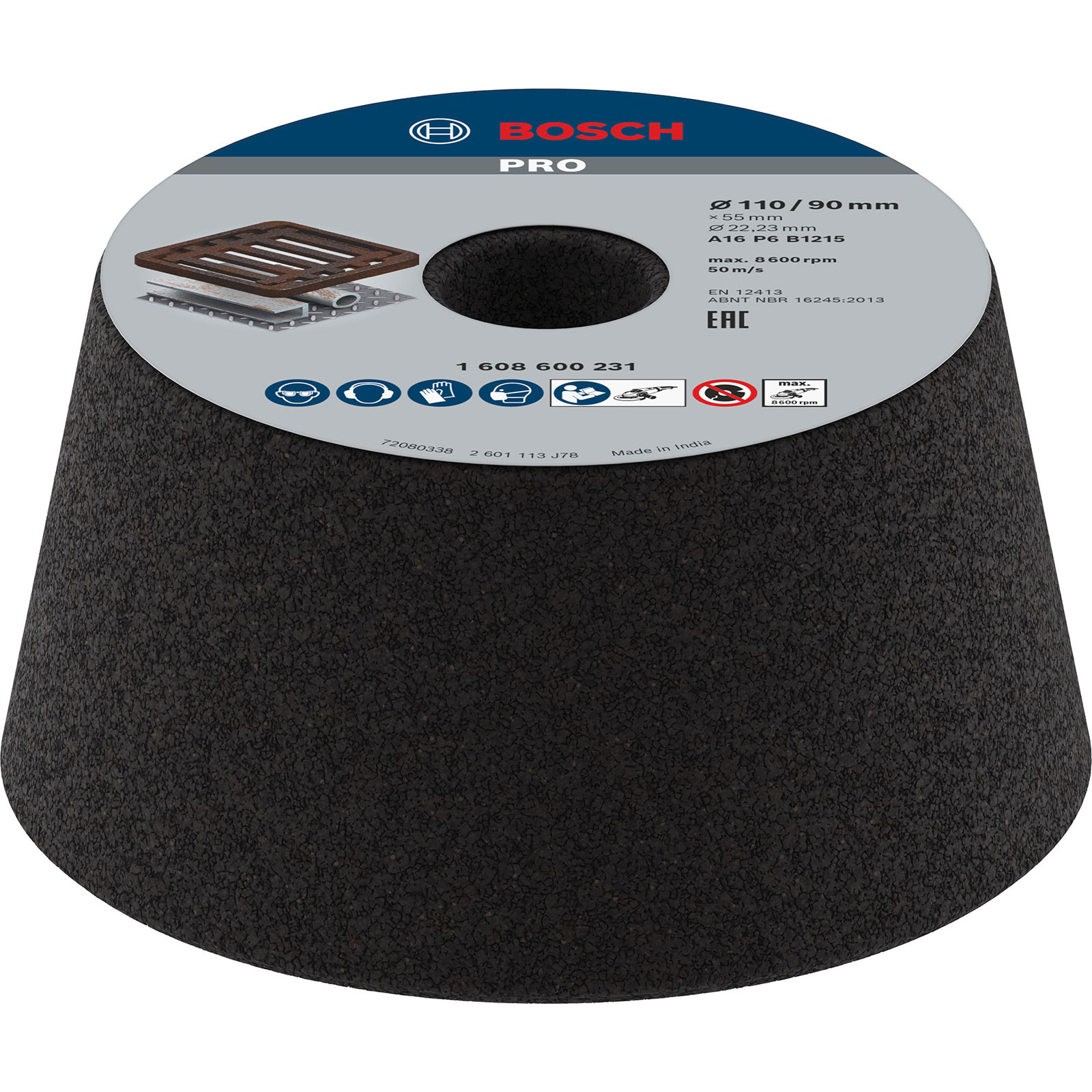 Meule conique PRO Metal Bosch pour métal (90 x 110 x 55 mm, G16)
