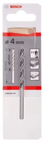 Bosch Mèche hélicoïdale pour bois Standard 4 x 43 x 75 mm, Ø 4 mm