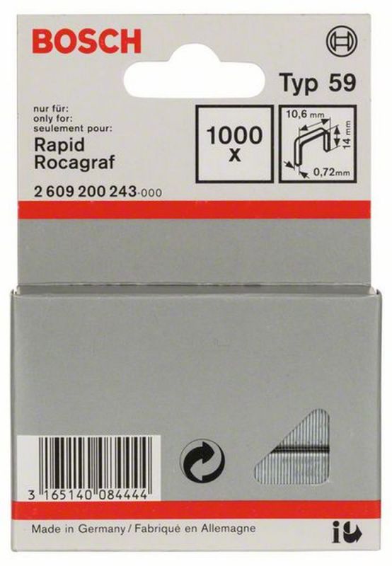 Bosch agrafe fine type 68, largeur 10,6 mm