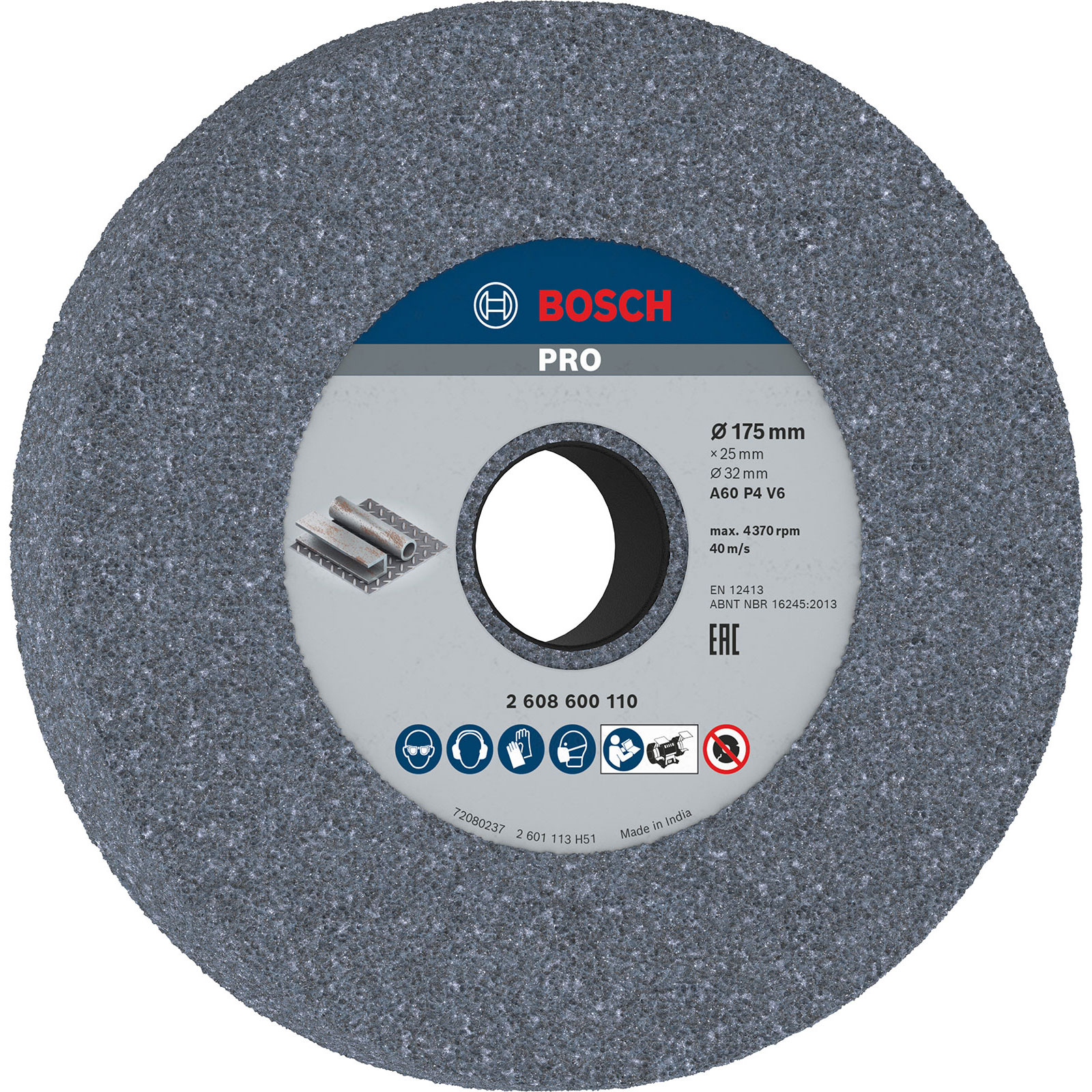 Meuleuse PRO Metal Bosch, 175 x 25 x 32 mm, grain G60