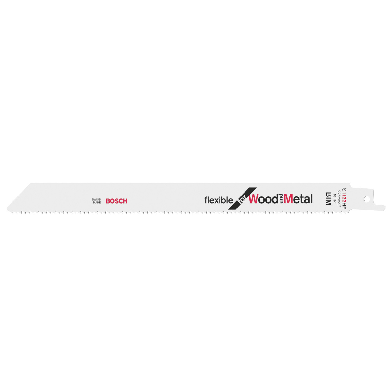 Lame de scie sabre Bosch S 1122 HF L 225 mm x 19 mm TPI 10 2,5 mm (5 lames/blister)
