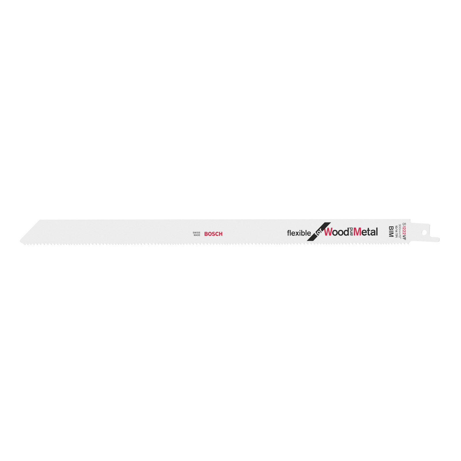 Lame de scie sabre Bosch S 1222 VF L.300mm B.19mm TPI 10-14 1,8-2,6mm 5 St./Karte