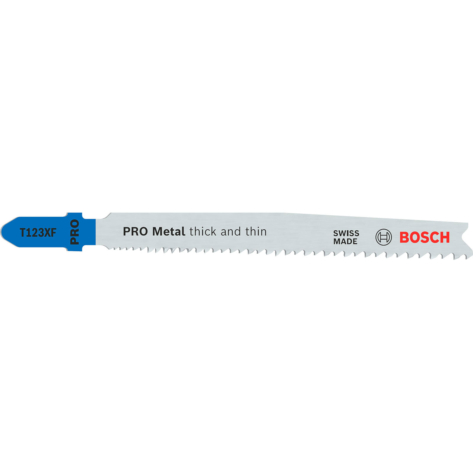 Lame de scie sauteuse T 123 X Longueur totale 100 mm Pas de denture 1,2-2,6 mm HSS 5 pièces / carte BOSCH — lot de 123 pièces