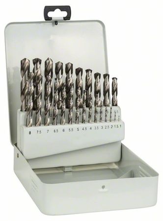 Bosch Set de forets métalliques HSS-G, DIN 338, 135°, 25 pièces, 1 - 13 mm, cassette métallique