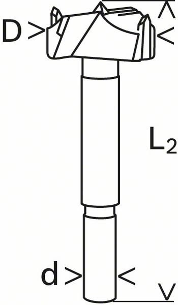 BOSCH Foret à charnière HM 45 x 90 mm, Ø 10 mm