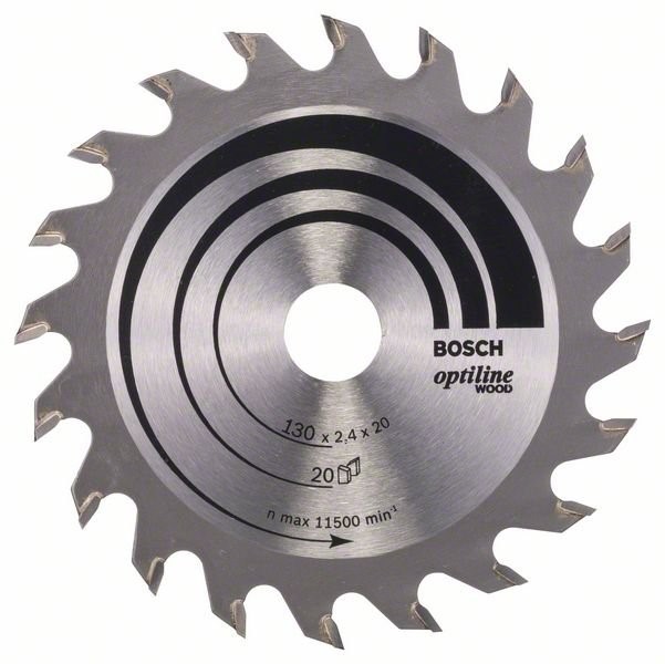 Disque à scie circulaire **Bosch PRO Bois**, 130 × 2,4 × 20 mm, denture T20