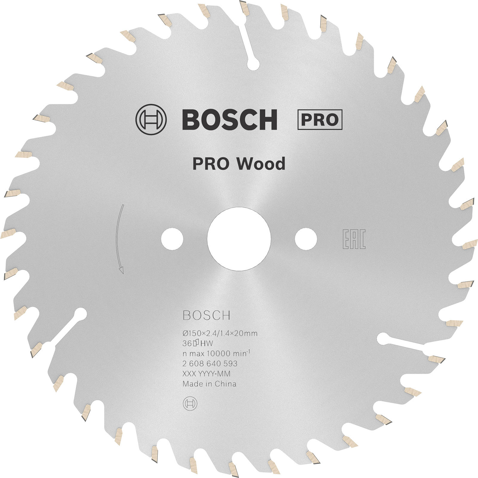 Lame de scie circulaire **Bosch PRO Wood**, 150 × 2,4 × 20 mm, T36