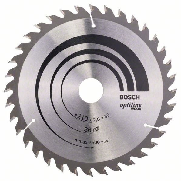 Lame de scie circulaire Bosch PRO Wood 210 x 2,8 x 30 mm, T36