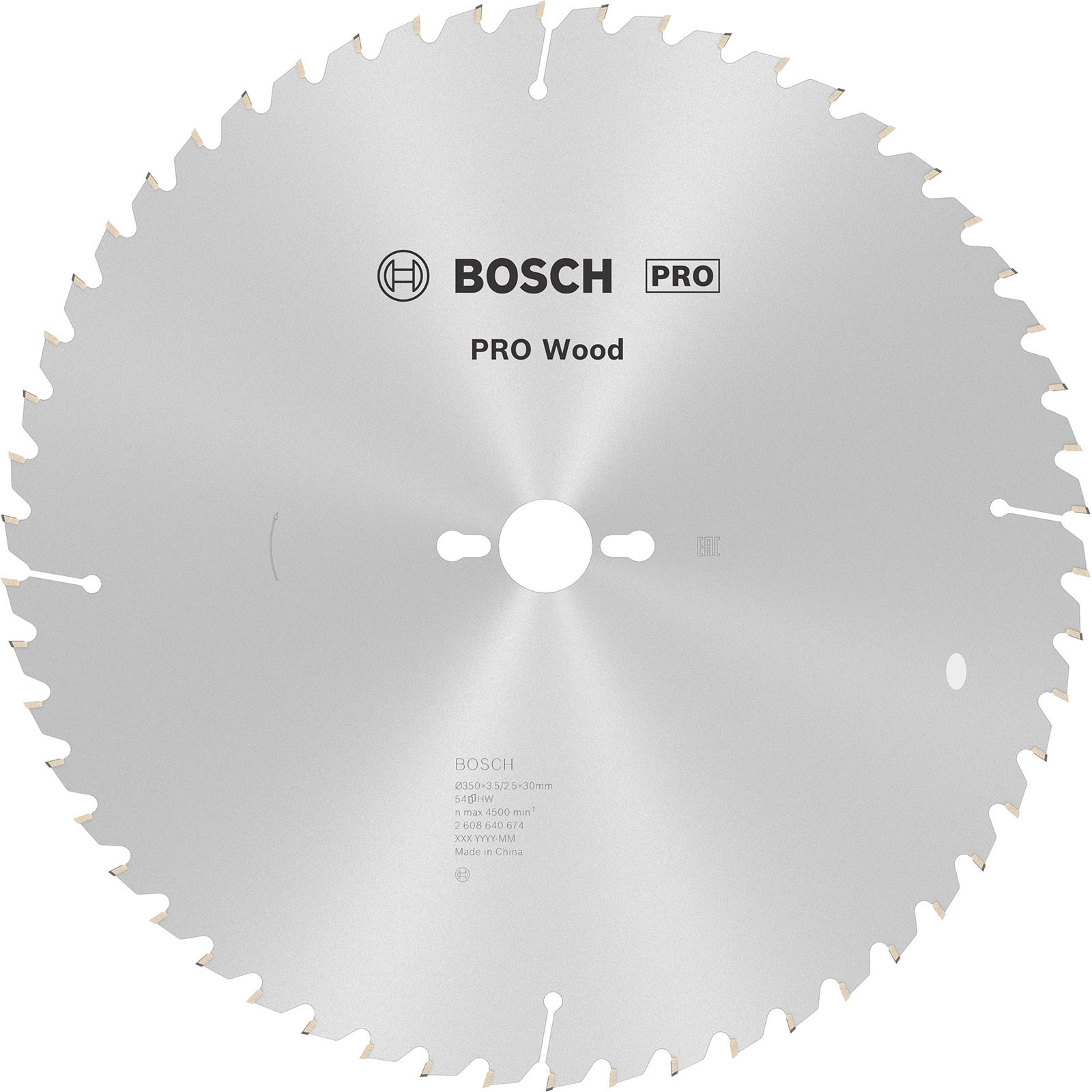 Lame de scie circulaire Bosch PRO Wood, 350 x 3,5 x 30 mm, T54