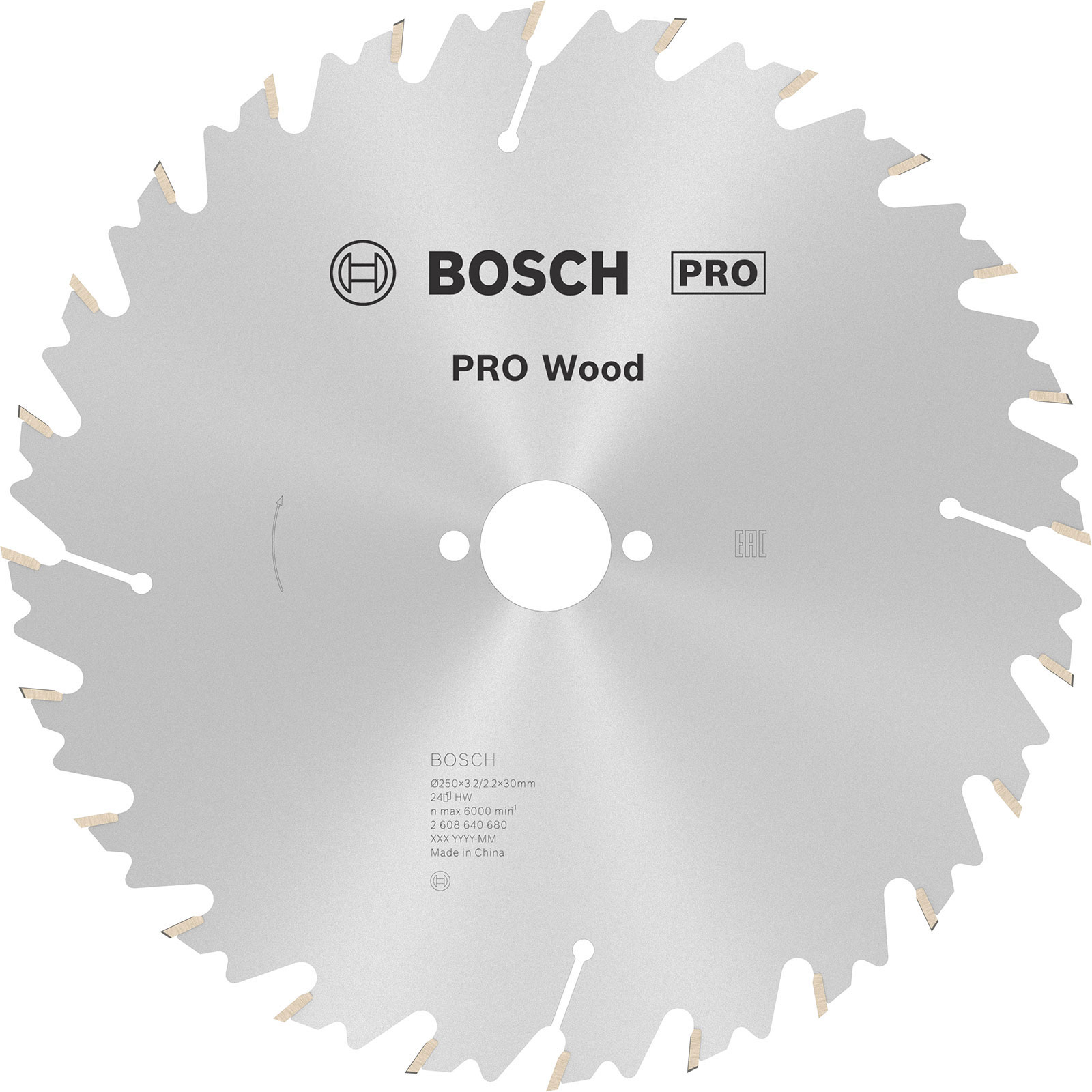 Lame de scie Bosch HM 250 x 3,2 x 30 Z=24 Speedline Wood