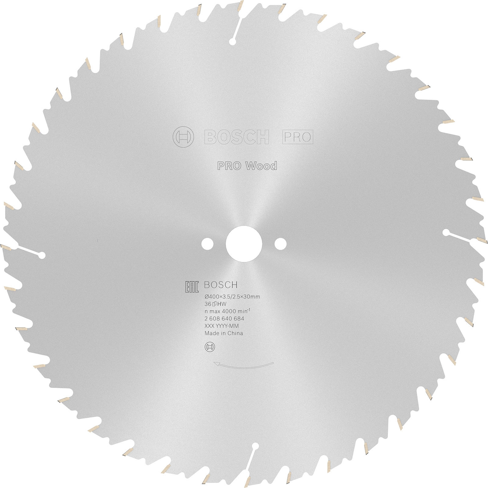 Lame de scie circulaire Bosch PRO Wood, 400 x 3,5 x 30 mm, T36