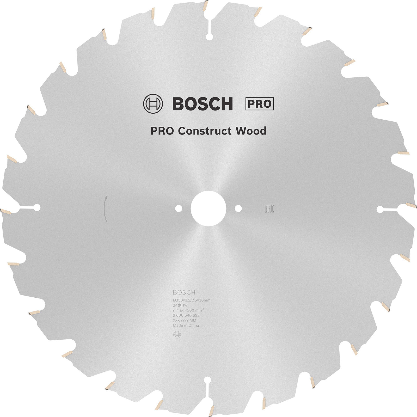 Lame de scie circulaire PRO Construct Wood Bosch - 350 x 3,5 x 30 mm, T24