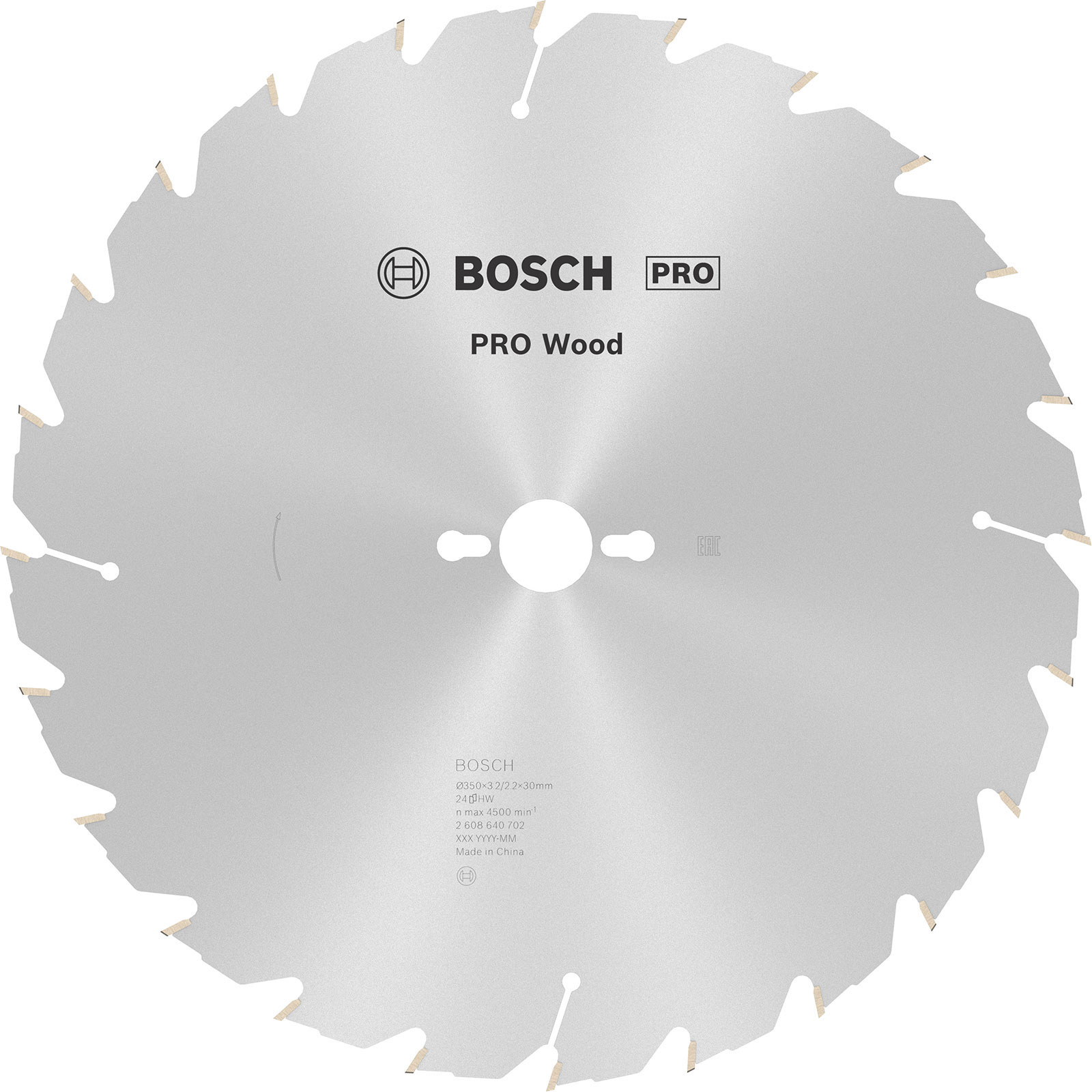 Lame de scie circulaire PRO Wood Bosch pour bois, 350 x 3,2 x 30 mm, T24