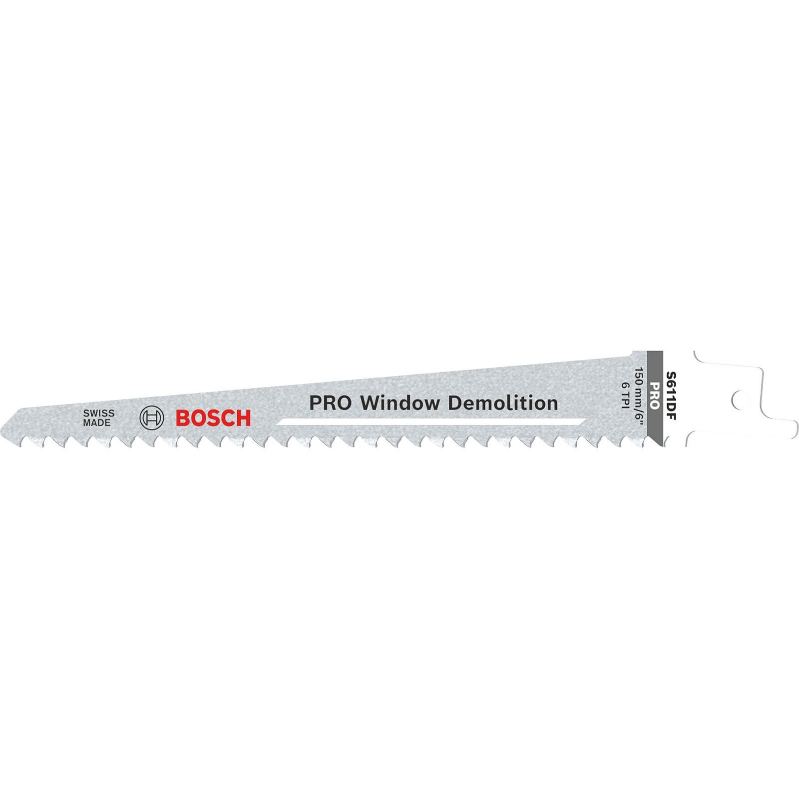 Lame de scie sabre **Bosch PRO** pour démolition de fenêtres **S611DF**, 1,25 x 19 x 150 mm — lot de 100 pièces