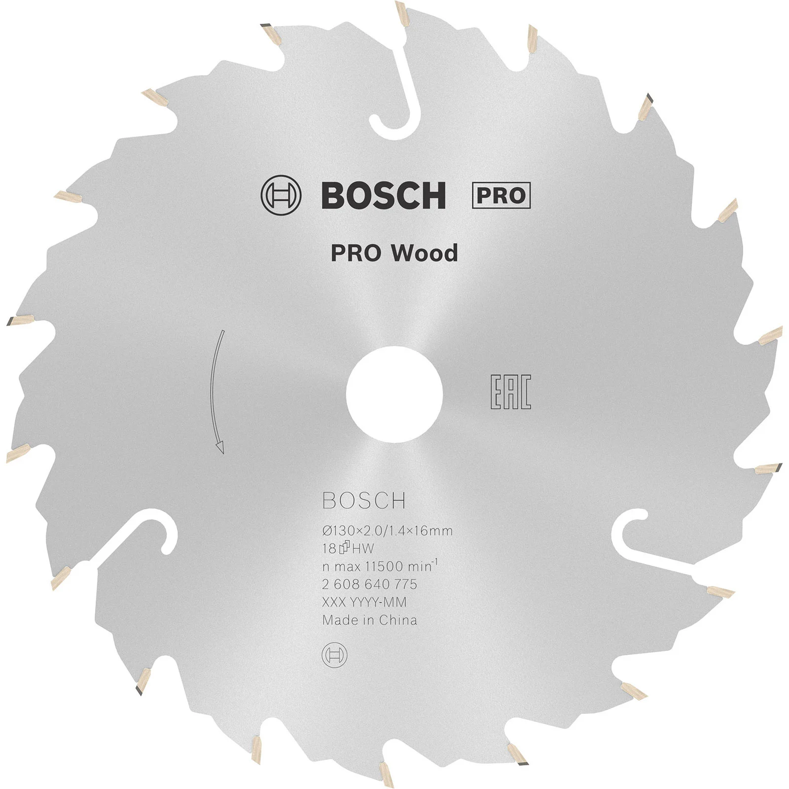 Lame de scie circulaire Bosch PRO Wood, 130 x 2 x 16 mm, T18