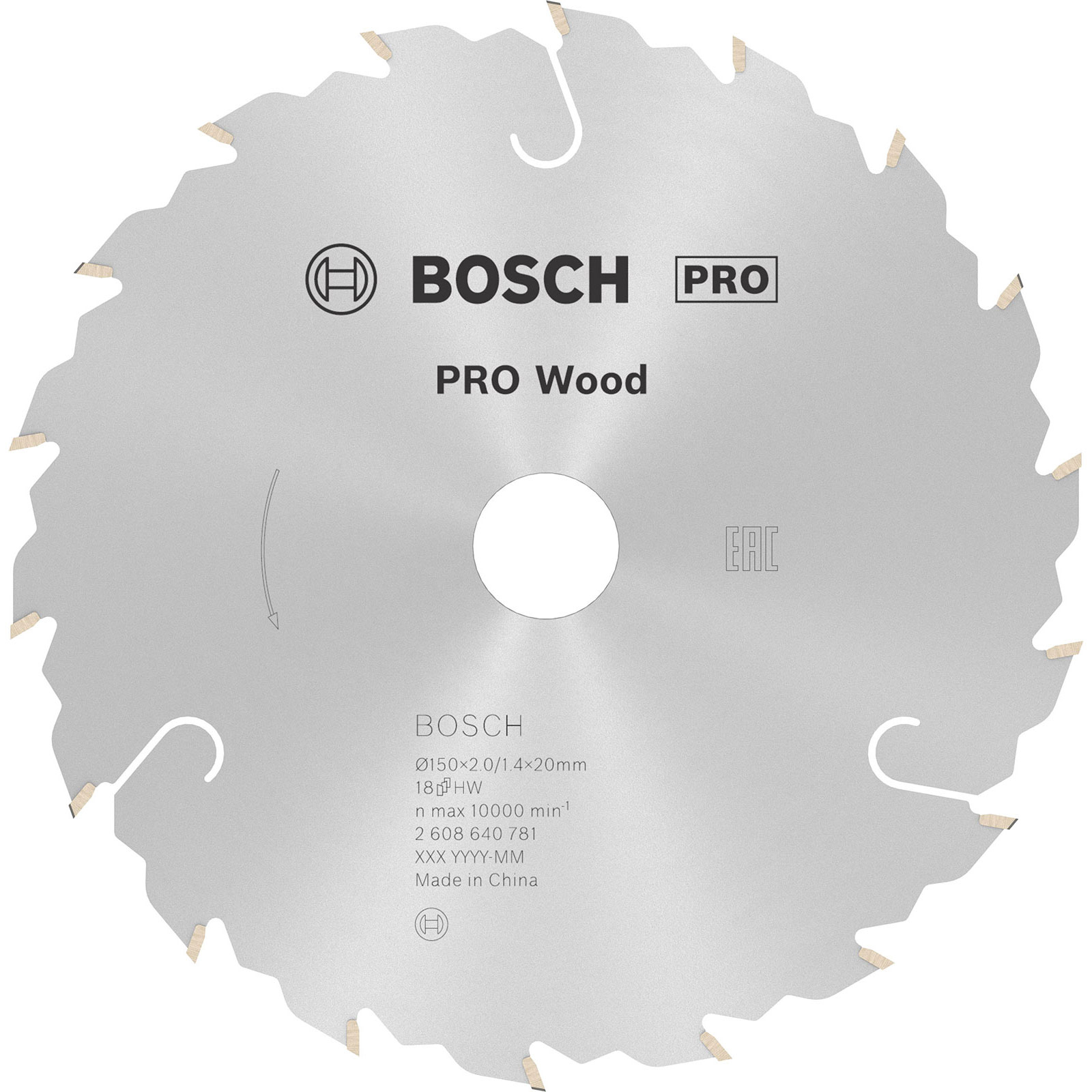 Lame de scie circulaire Bosch PRO Wood, 150 x 2 x 20 mm, T18