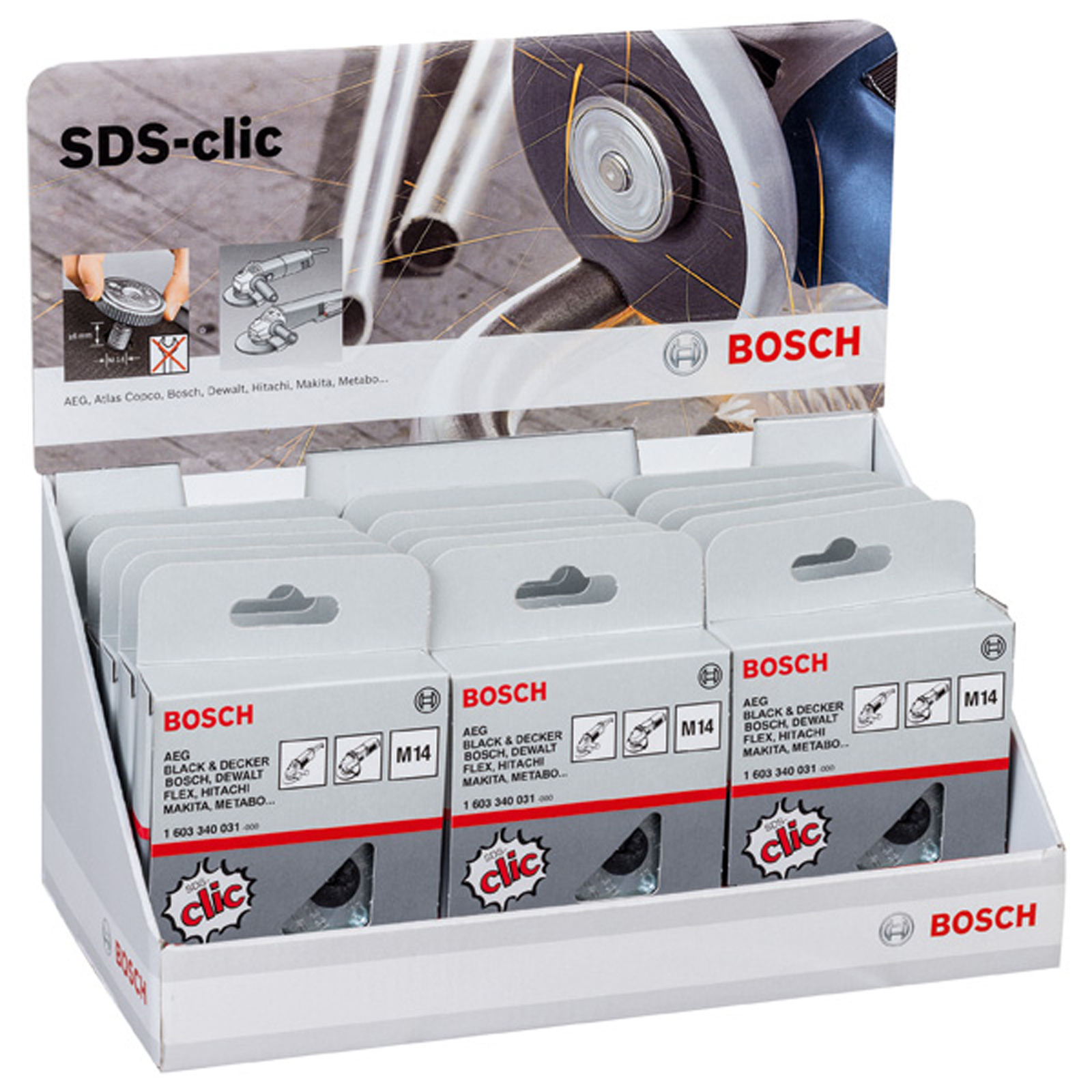 Écrous de serrage rapide SDS clic Bosch, épaisseur 13 mm, 15 pièces — lot de 15 pièces