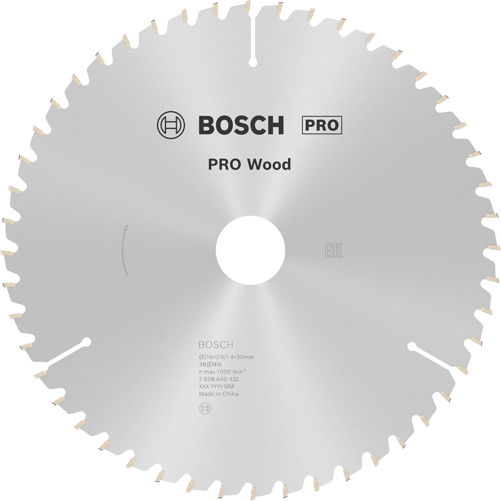Lame de scie circulaire Bosch PRO Wood, 216 x 2 x 30 mm, T48