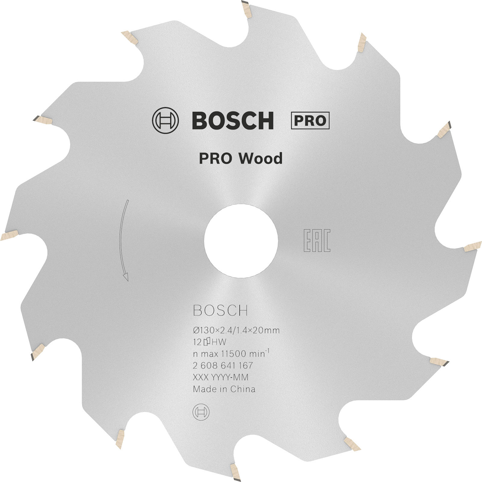 Lame de scie circulaire Bosch PRO Wood, 130 x 2,4 x 20 mm, 12 dents