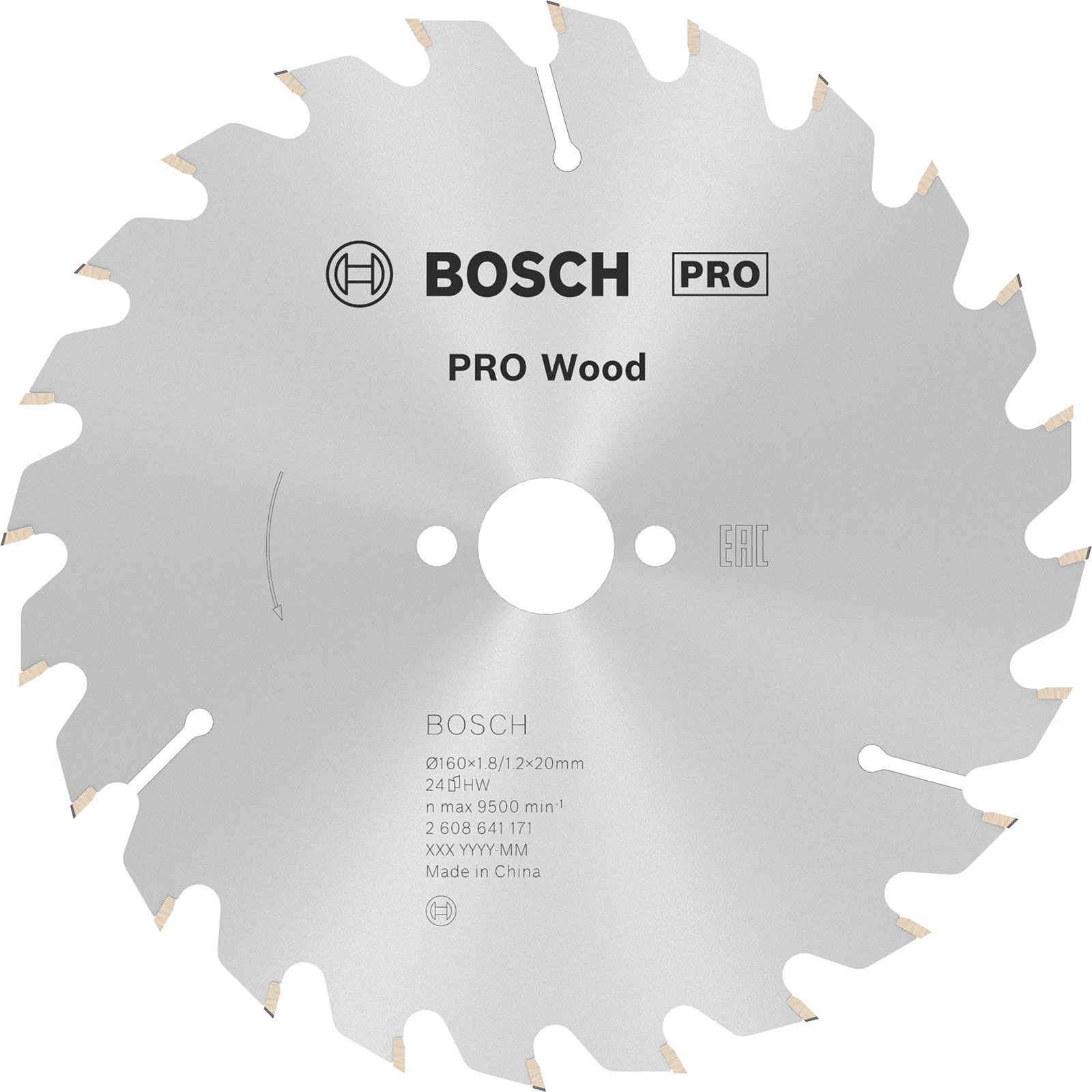 Lame de scie circulaire Bosch PRO Wood, 160 x 1,8 x 20 mm, T24