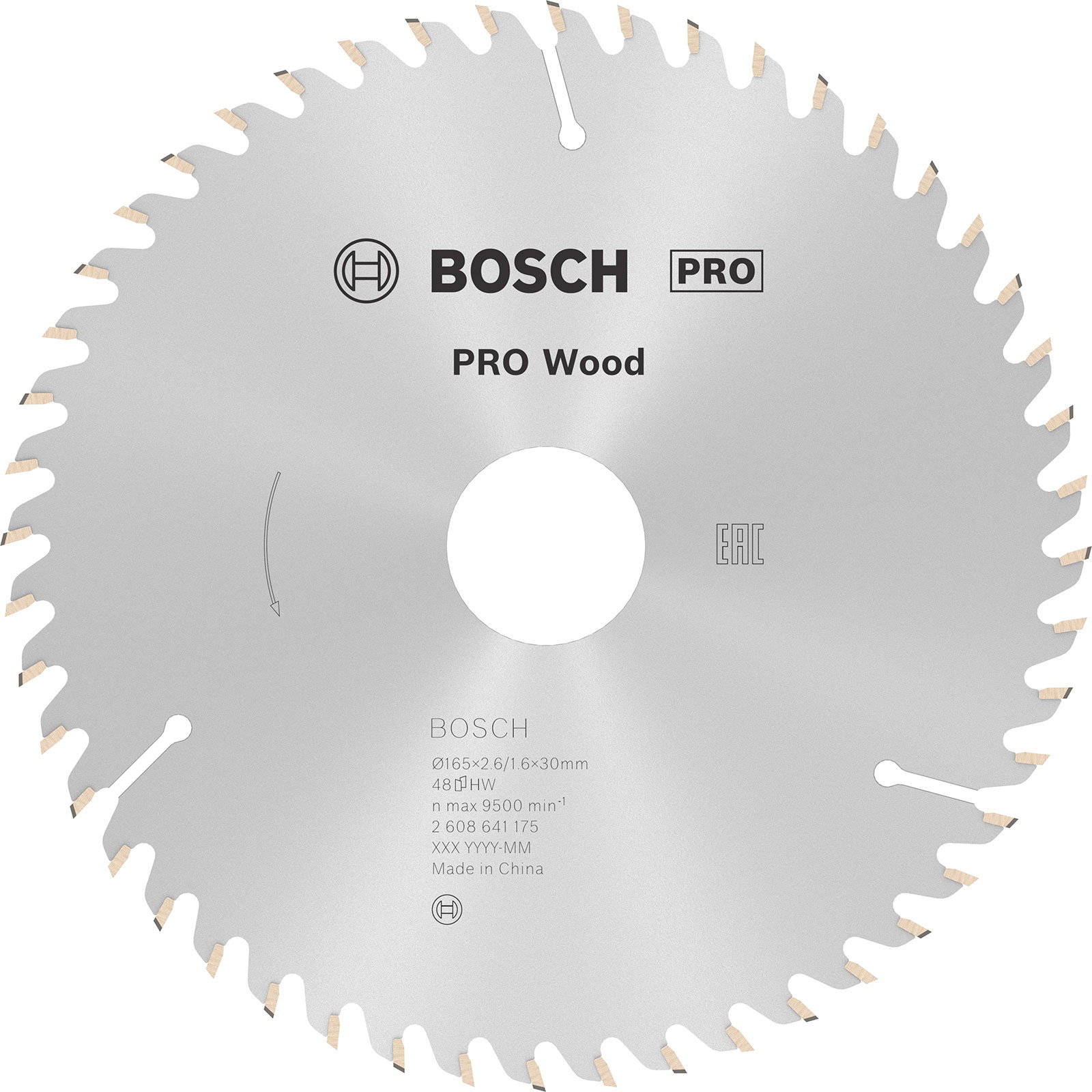 Lame de scie circulaire Bosch PRO Wood, 165 x 2,6 x 30 mm, T48