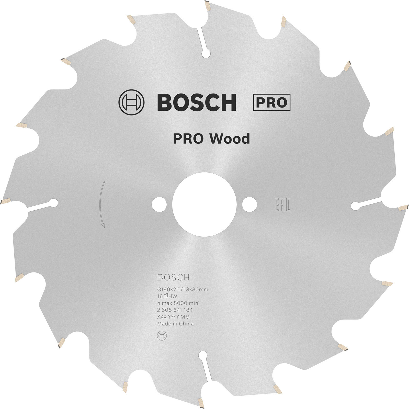 Lame de scie circulaire Bosch PRO Wood, 190 x 2 x 30 mm, T16