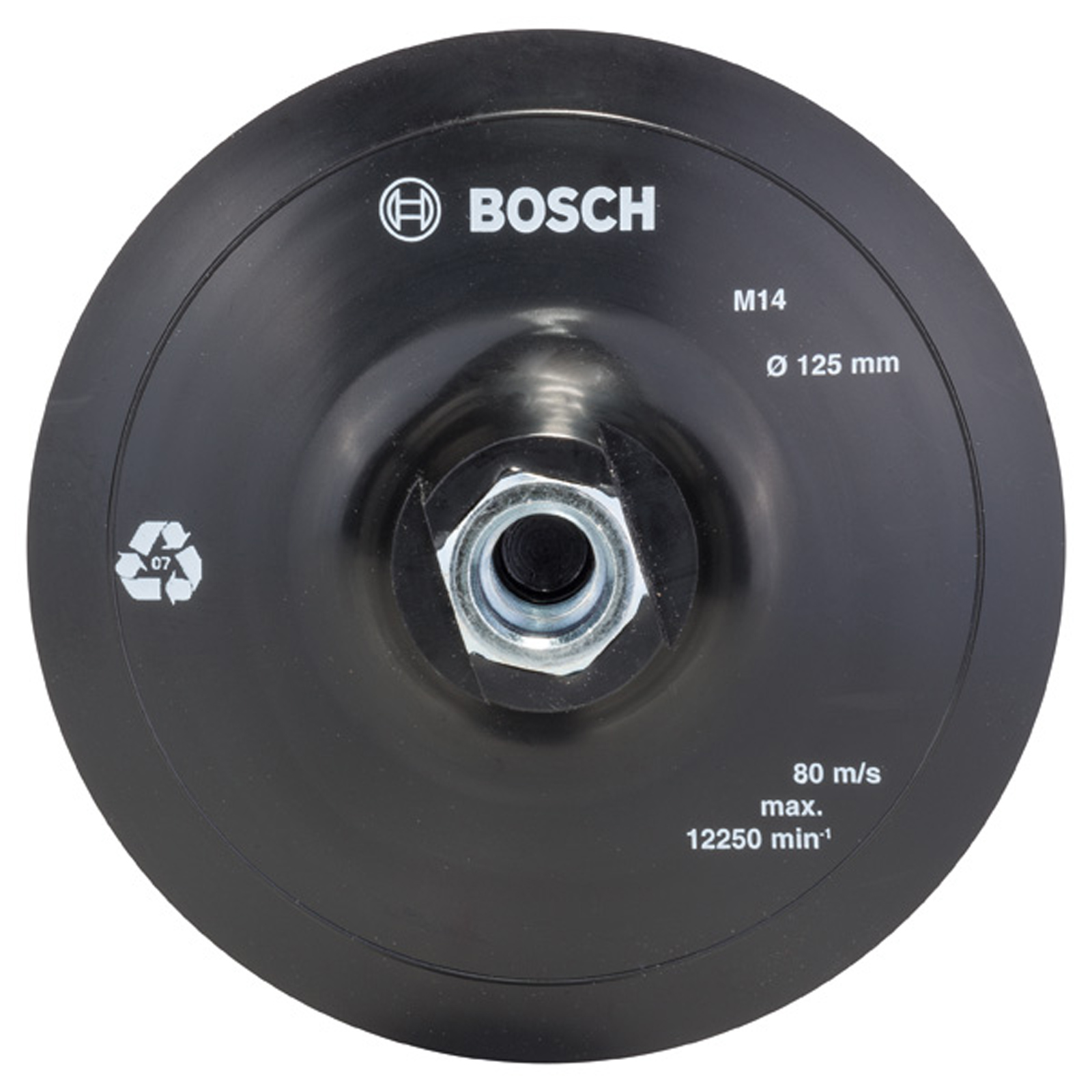 Bosch Plateau de ponçage en caoutchouc pour meuleuse d'angle, système à velcro, 125 mm
