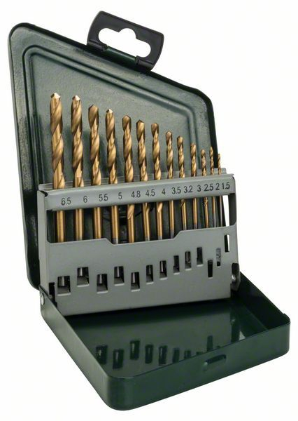 Jeu de forets métalliques HSS-TiN Bosch, 13 pièces, 1,5 - 6,5 mm