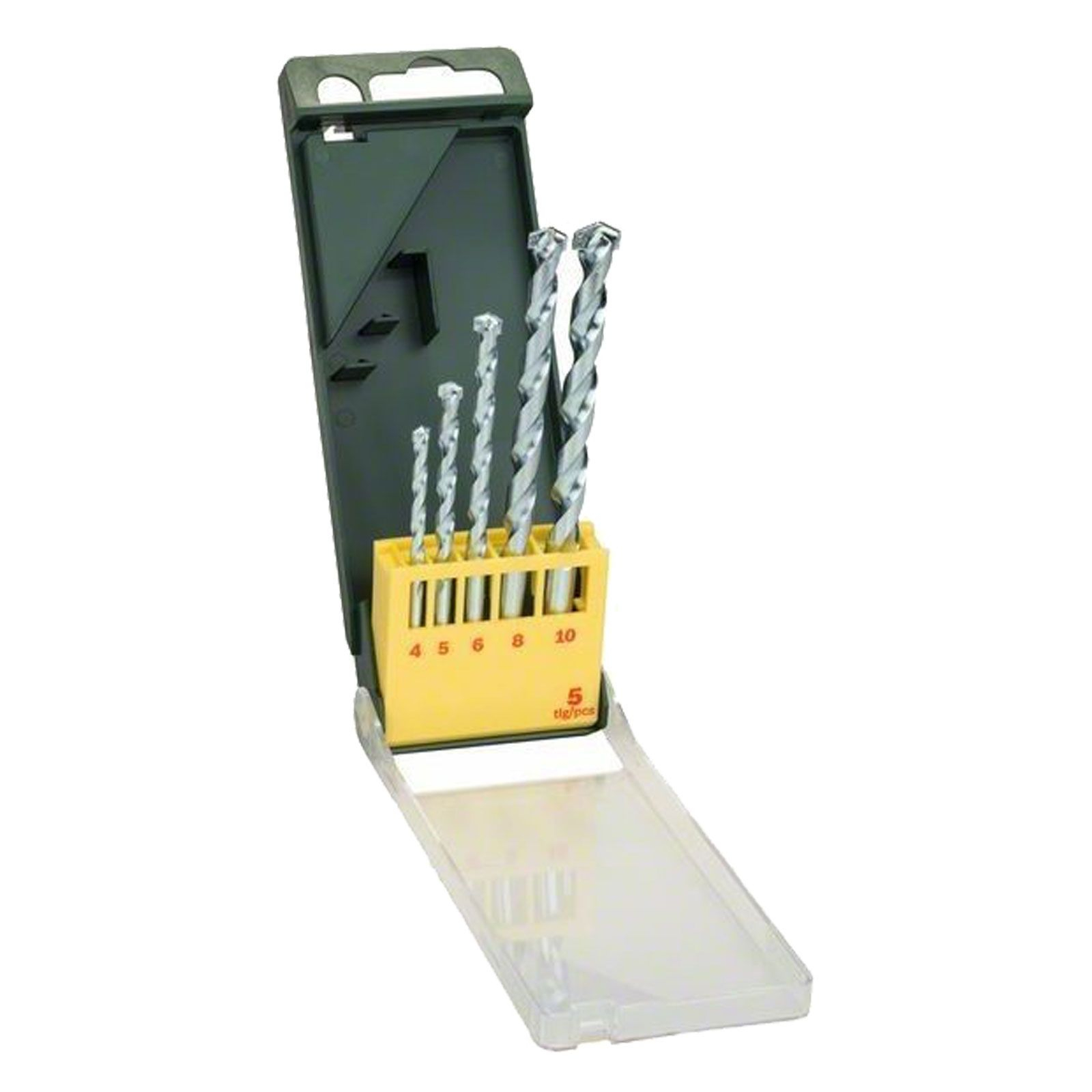 Bosch Jeu de forets pour pierre, 5 pièces, Diamètre : 4 - 10 mm, Forets HM pour pierre