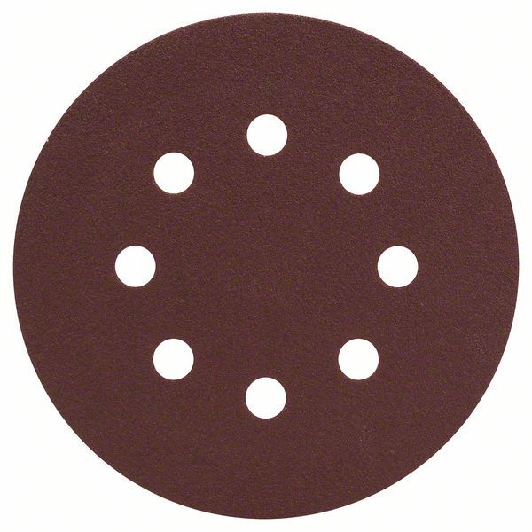 Lot de disques de ponçage Bosch pour ponceuse excentrique, 125 mm, 25 pièces, 8 trous — lot de 25