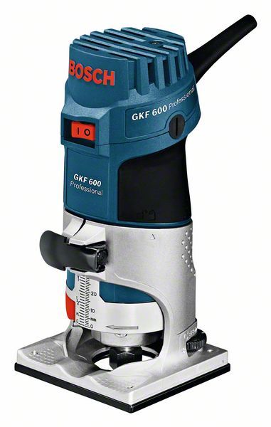 Bosch Professional Défonceuse d'arêtes 060160A100 GKF 600 incluant guide parallèle, incluant coffret 600W