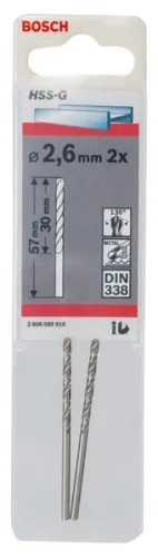 Bosch Foret à métaux HSS-G, DIN 338 2,6 x 30 x 57 mm