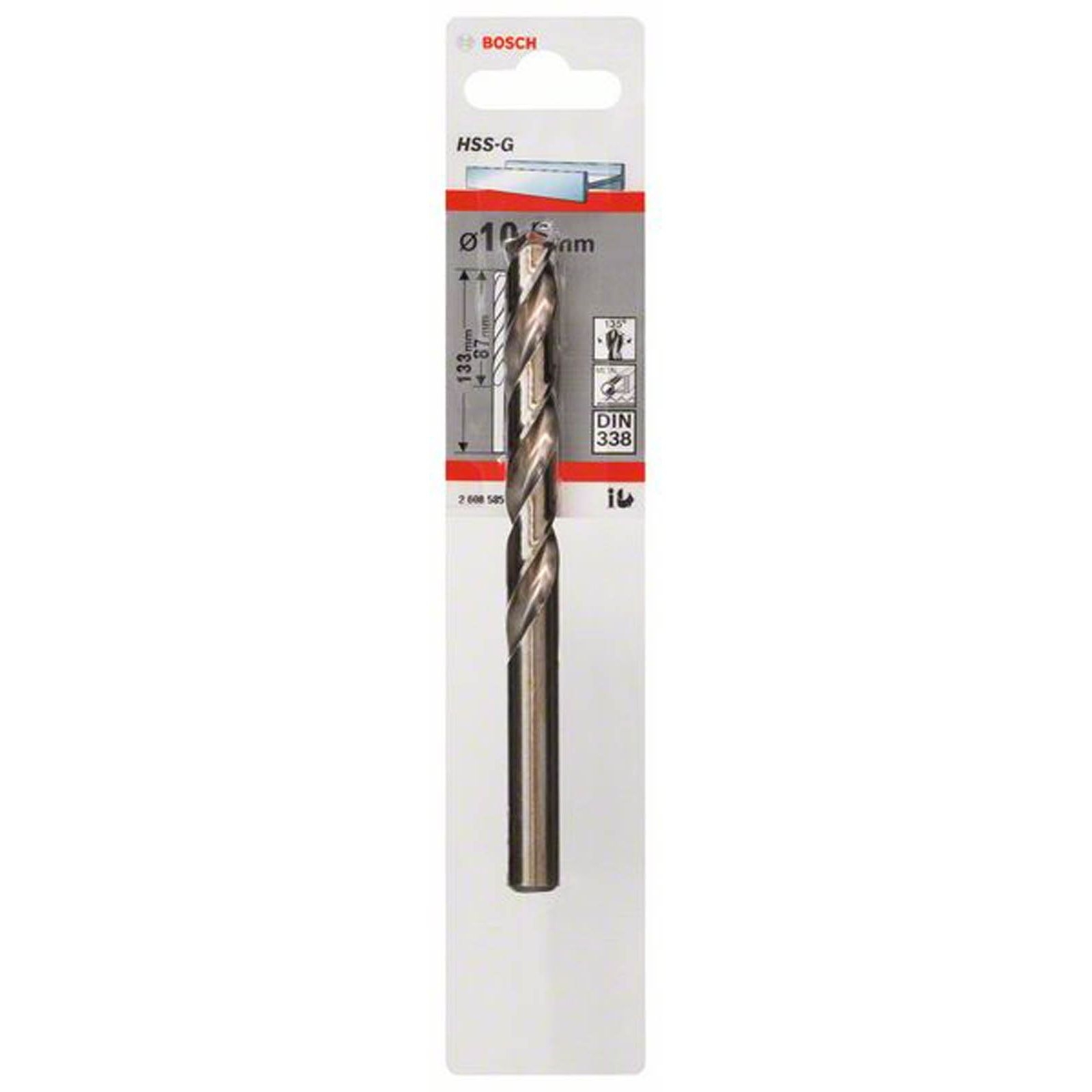 Bosch 1x Foret métallique HSS-G DIN 338 10,5 x 87 x 133 mm - 2608585937