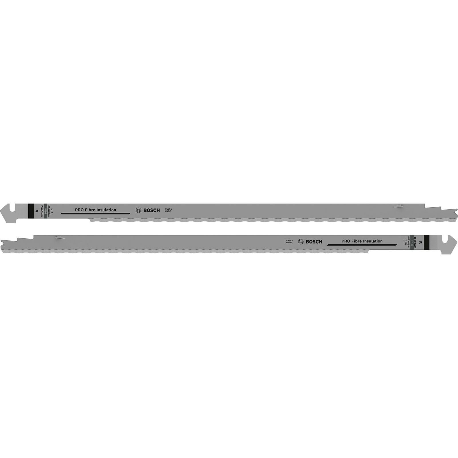 Lame de scie tandem Bosch PRO Fibre Insulation TF 350 WM pour isolants fibreux, 408 mm, 2 pièces — lot de 2 pièces