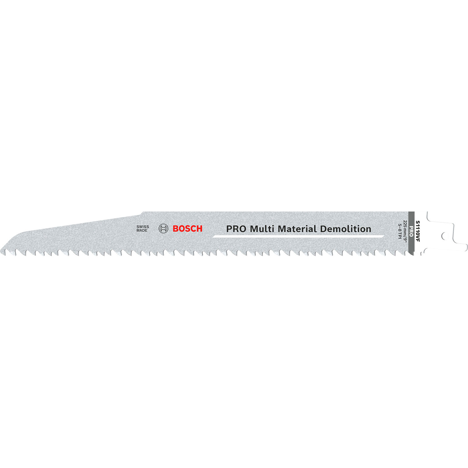 Bosch Lame de scie sabre PRO Multi Material Demolition S1110VF, 1,6 x 22 x 225 mm, 5 pièces — lot de 5 pièces