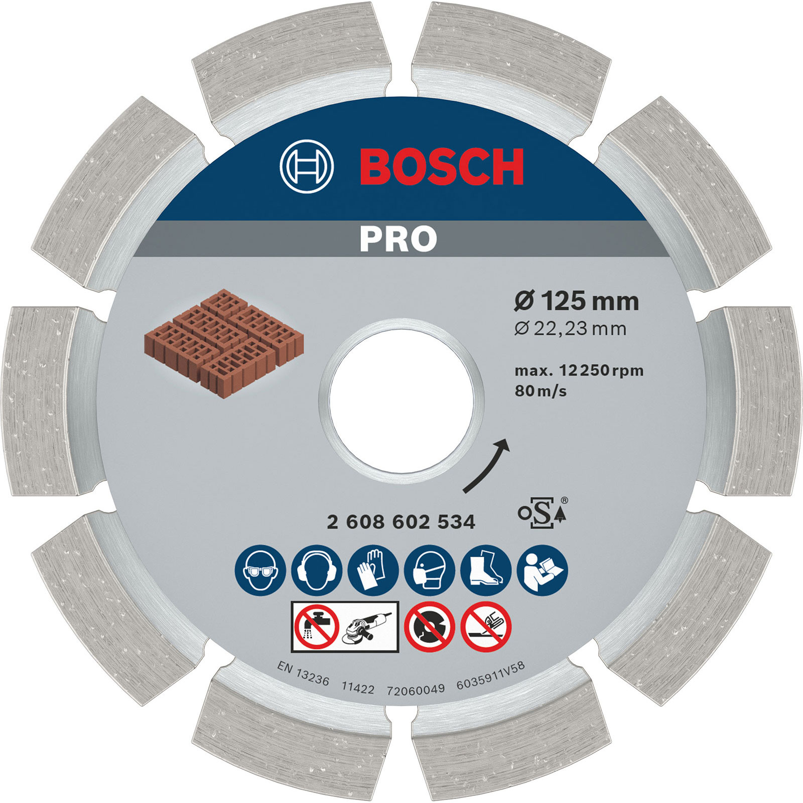 Disque diamant Bosch PRO Mortar pour mortier, 125 x 22,23 mm