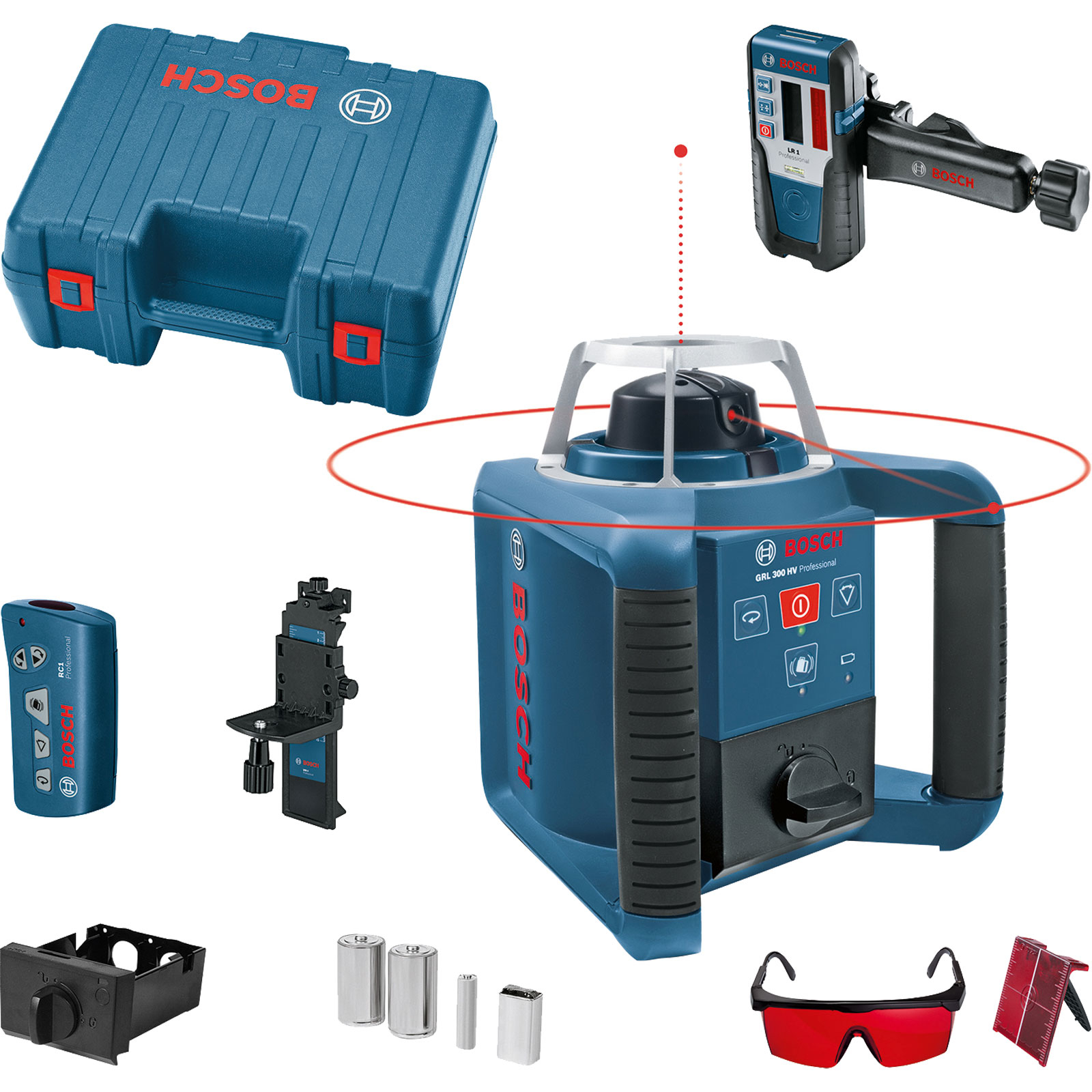 Laser rotatif Bosch GRL 300 HV en coffret avec accessoires 0601061501