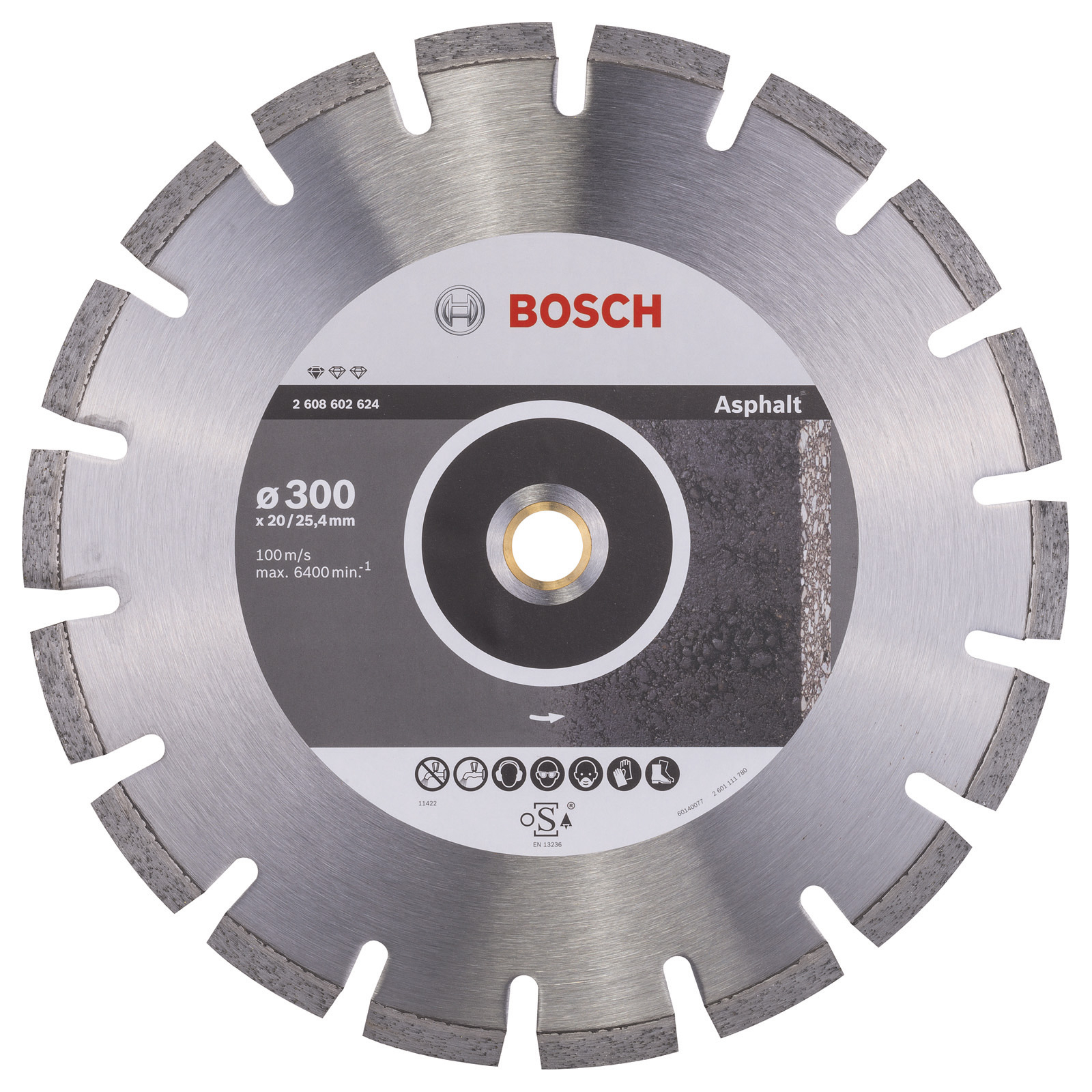Disque diamant Bosch Standard pour asphalte 300 x 20/25,4 x 2,8 x 10 mm
