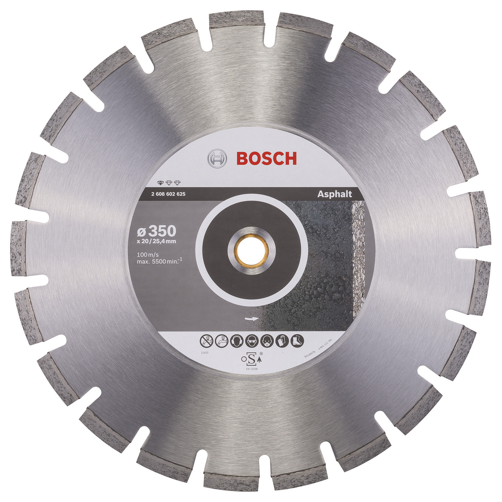 Bosch Disque diamant Standard pour asphalte 350 x 20/25,40 x 3,2 x 10 mm