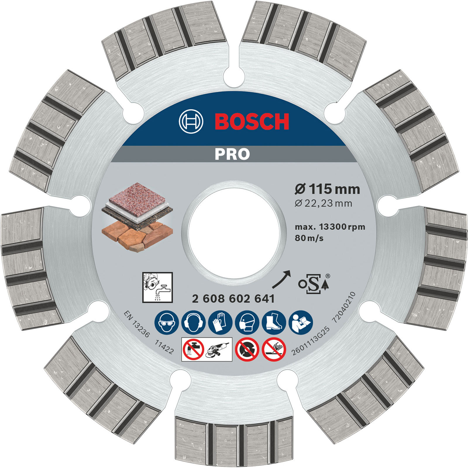 Disque diamant multi-matériaux Bosch PRO, 115 x 22,23 x 2,2 mm