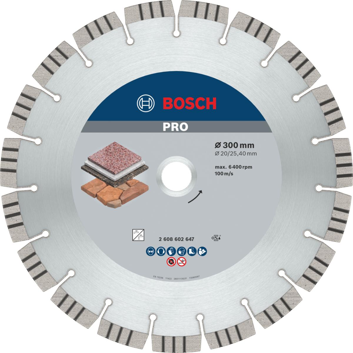 Bosch PRO Stone Disque de tronçonnage diamant 300 x 20/25,4 mm