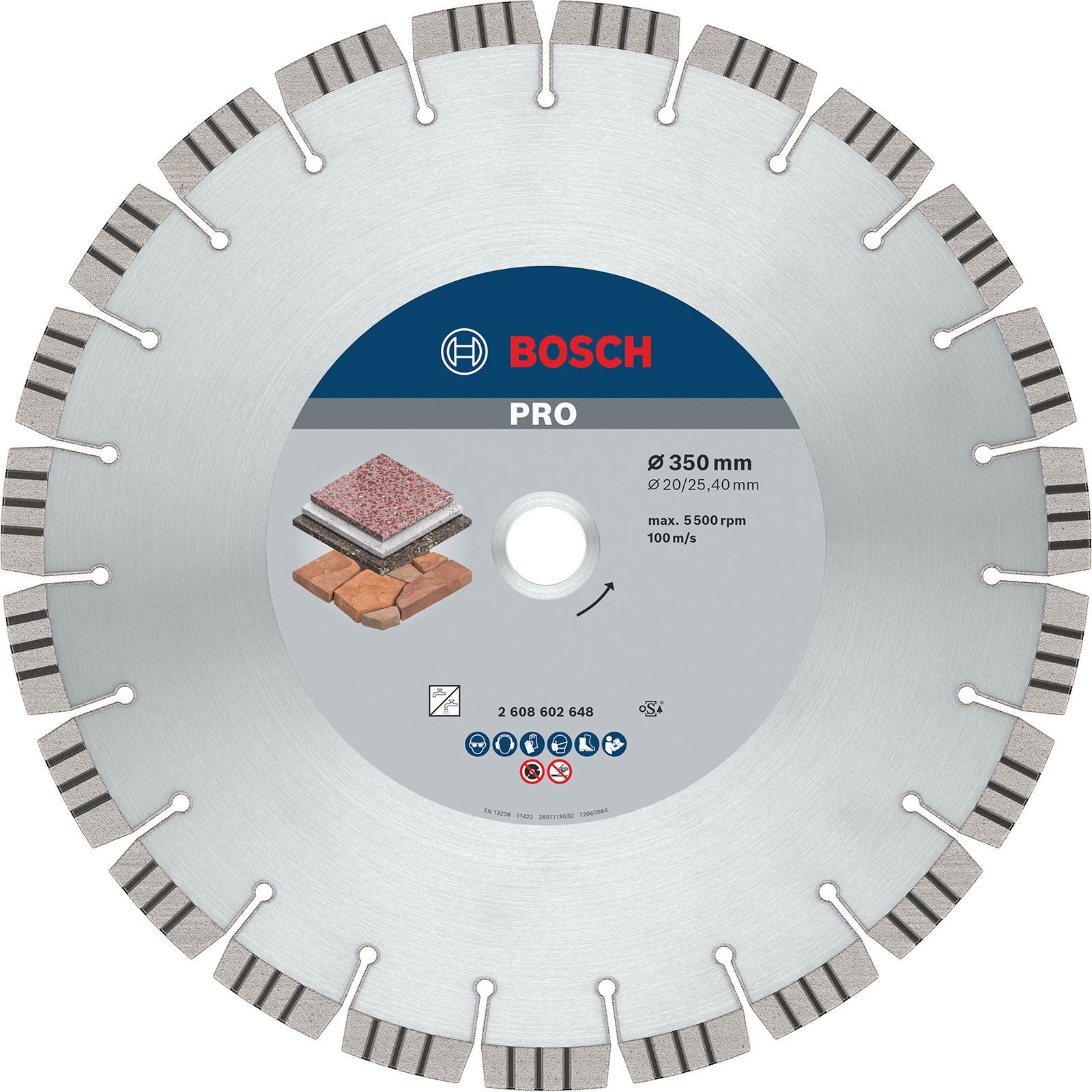 Bosch PRO Stone Disque diamanté de tronçonnage - 350 x 20/25,4 mm