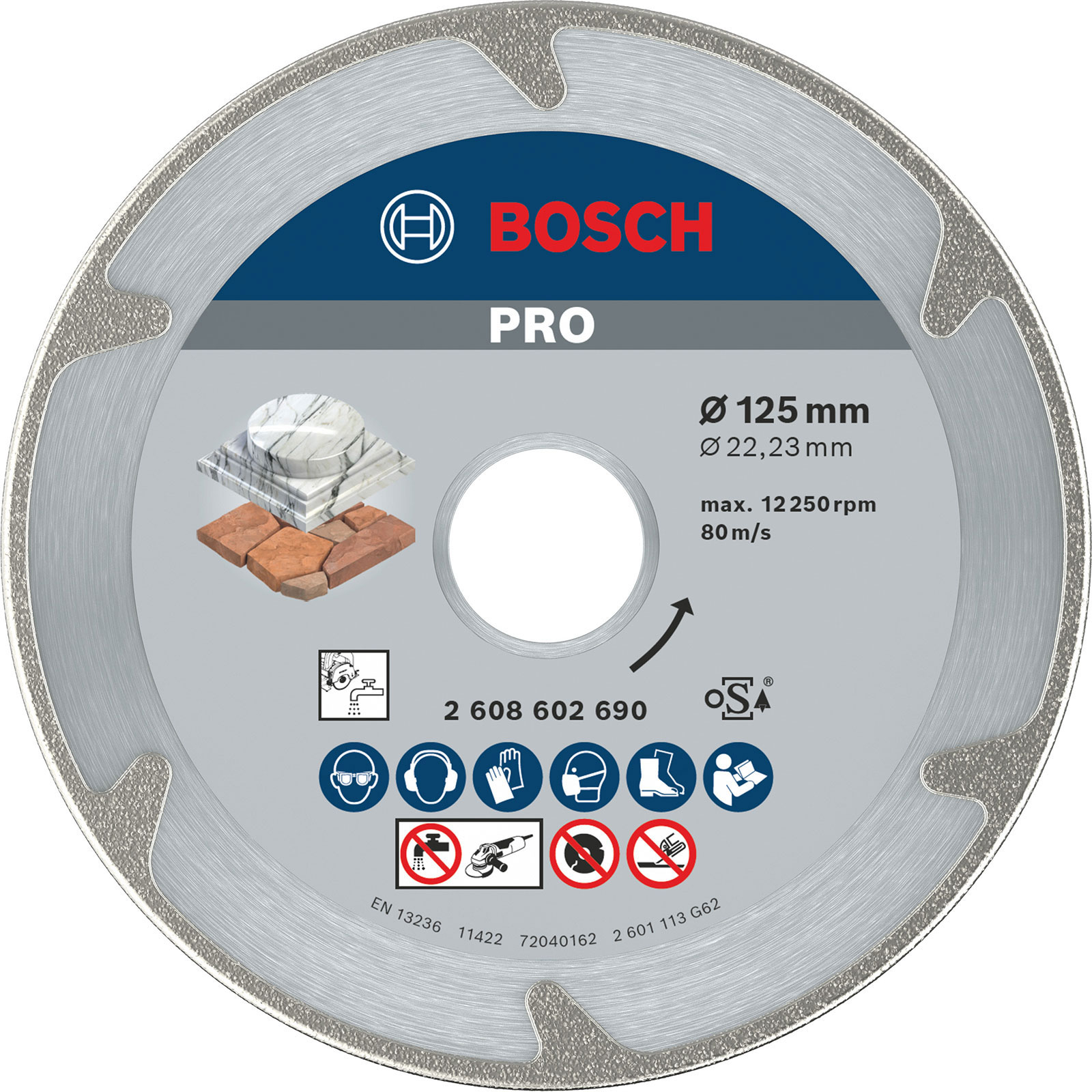 Bosch PRO Marble Disque diamant pour marbre, 125 x 22,23 mm