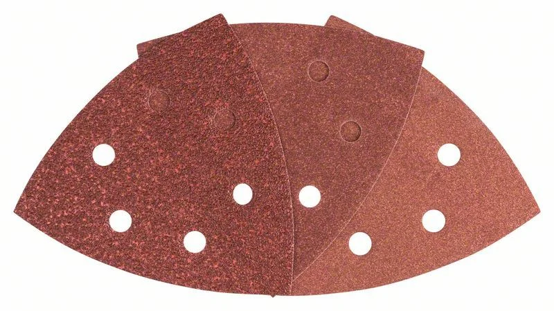 Set de feuilles de ponçage Bosch pour ponceuse delta, 105 mm, grains 60, 120, 180, 6 trous, pack de 25