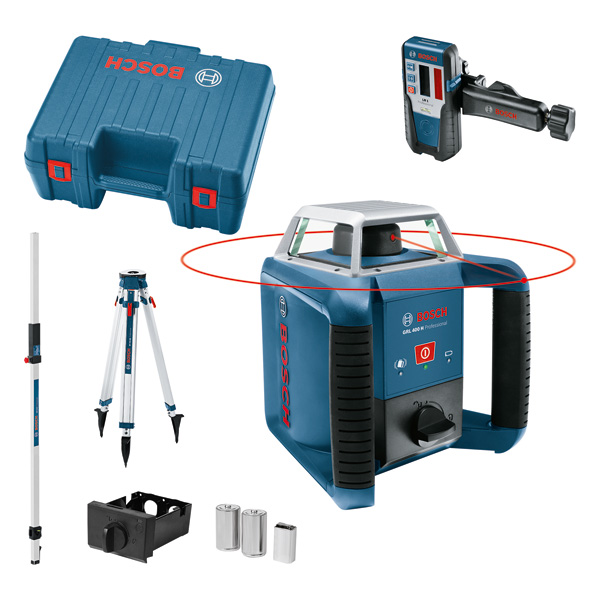 Bosch Rotationslaser GRL 400 H avec batterie GR 240 + LR 1 + trépied dans coffret